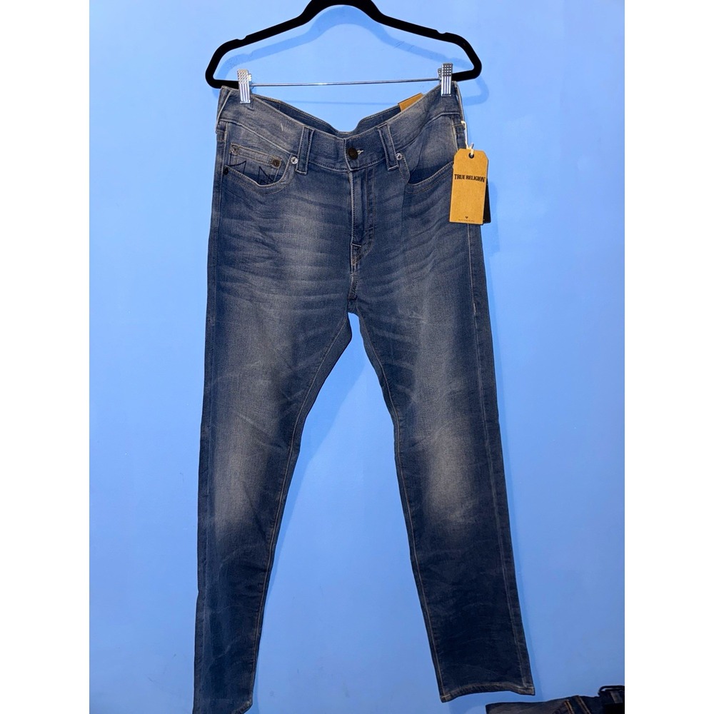 True Religion Geno Relaxed Slim Jeans Blue Medium Wash M2ZJ19NND9 Mens 34 NWT